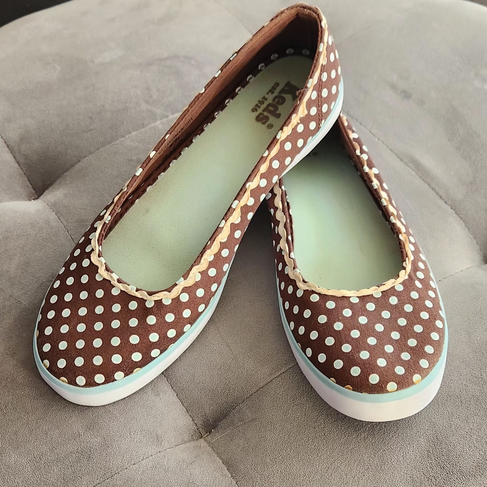 Keds Brown Polka Dot Flats